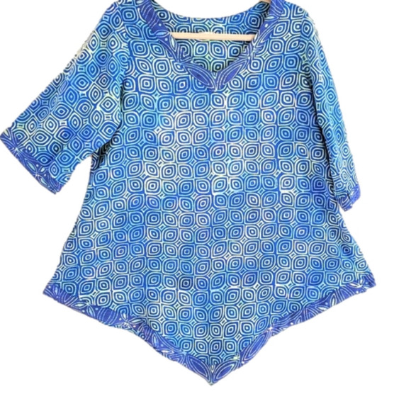 2/$35 SALE BEACH Cover up/ Boho top  Size L  Euc - Picture 1 of 8